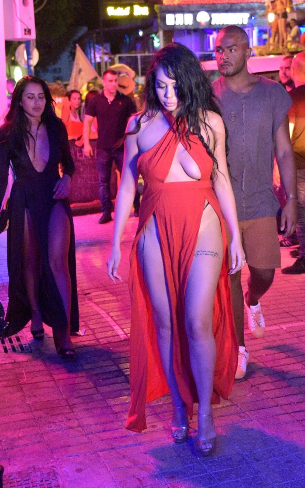 Ayia Napa - Cyprus *EXCLUSIVE ALL ROUND PICTURES* Marnie Simpson - Holly Hagan - Chloe Ferry The Geordie Shore cast were out in Ayia Napa last night partying at The Castle Club - The girls all wearing revealing outfits. Chloe Ferry was her usual drunken self on the way out and Marnie Simpson fell to the floor after trying to grab hold of Nathan for support. Doormen had to help her to her feet as Chloe Ferry was too drunk and using her shoes as a telephone. Byline Must Read: XPOSUREPHOTOS.COM ** UK clients please pixelate children's faces prior to publication** For content licensing please contact: Xposure Photos pictures@xposurephotos.com 44 (0) 208 344 2007