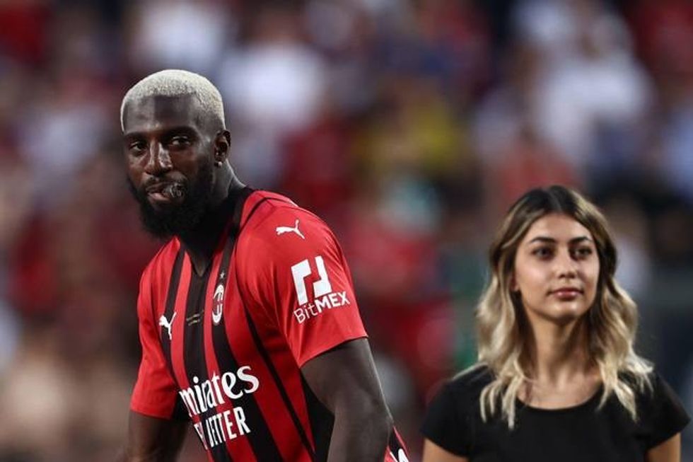 Bakayoko gjatë festimeve të titullit të Milanit. Imazhi: Alamy