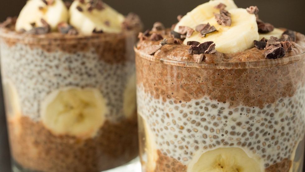 banana cacao chia Seed pudding parfait Recipe
