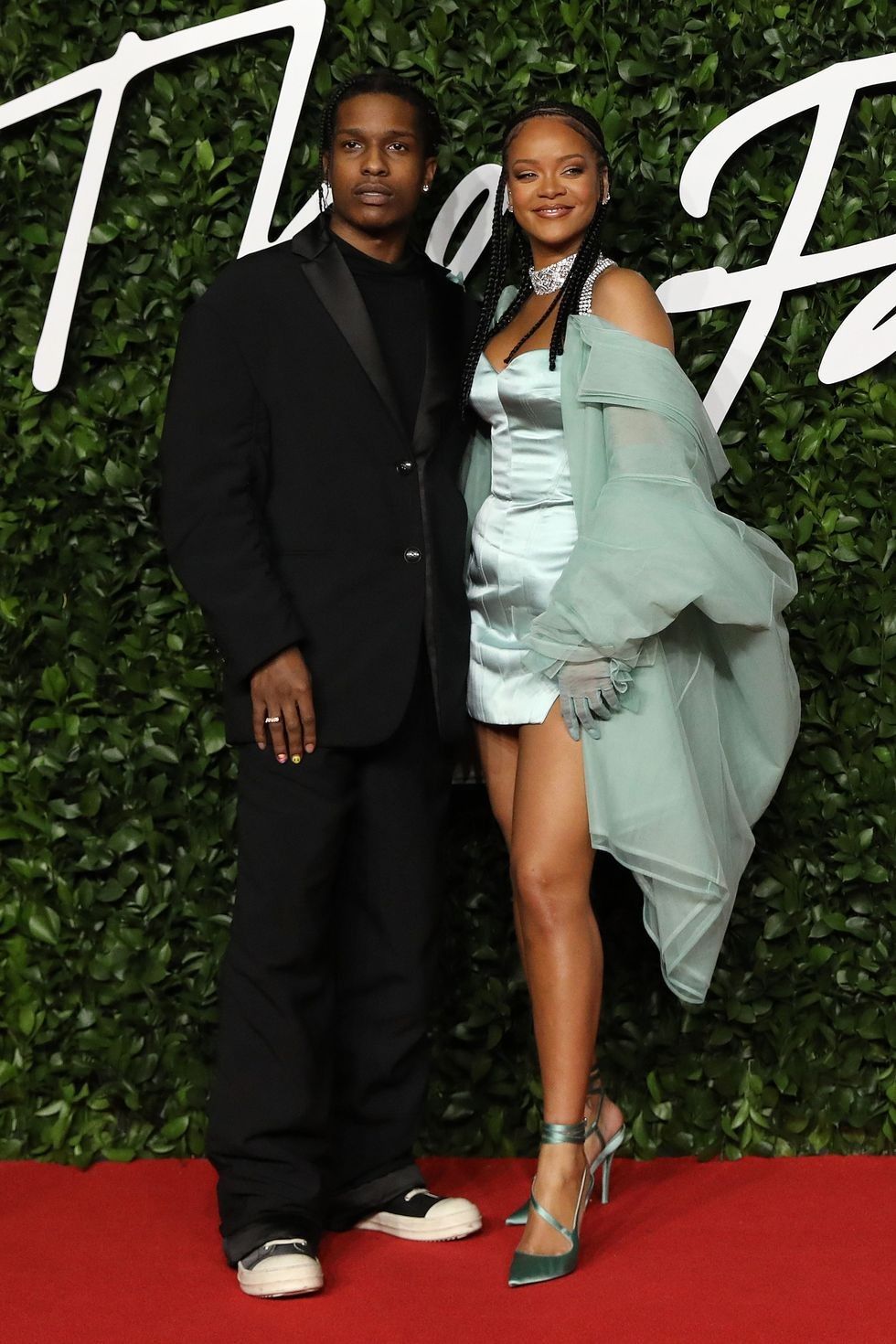 barbadian singer rihanna and us rapper asap rocky poses on news photo 1575318541
