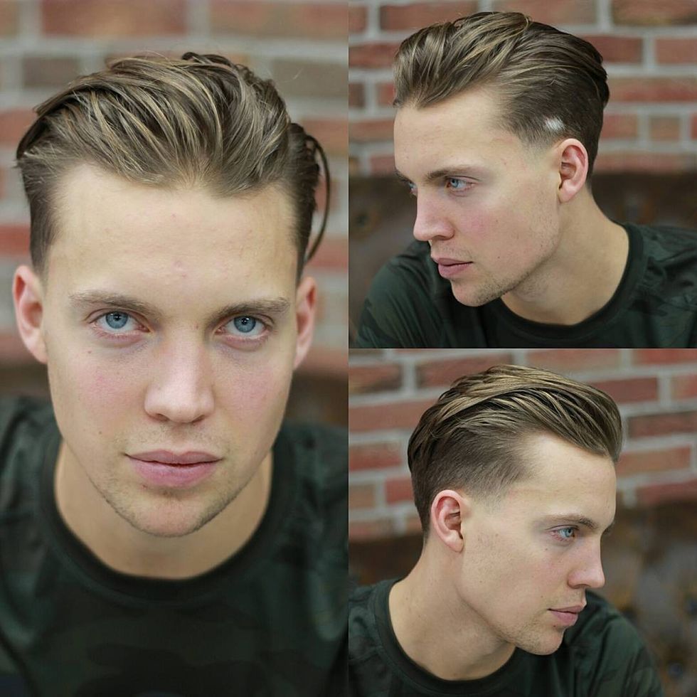 barber djirlauw cool slicked back mens hairstyle