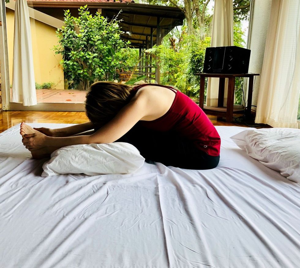 bed yoga for lower back pain