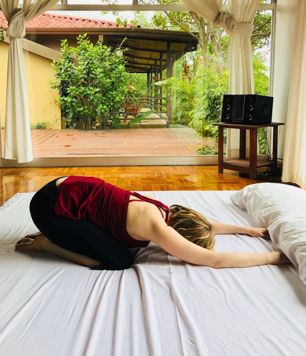 bed yoga for relaxation