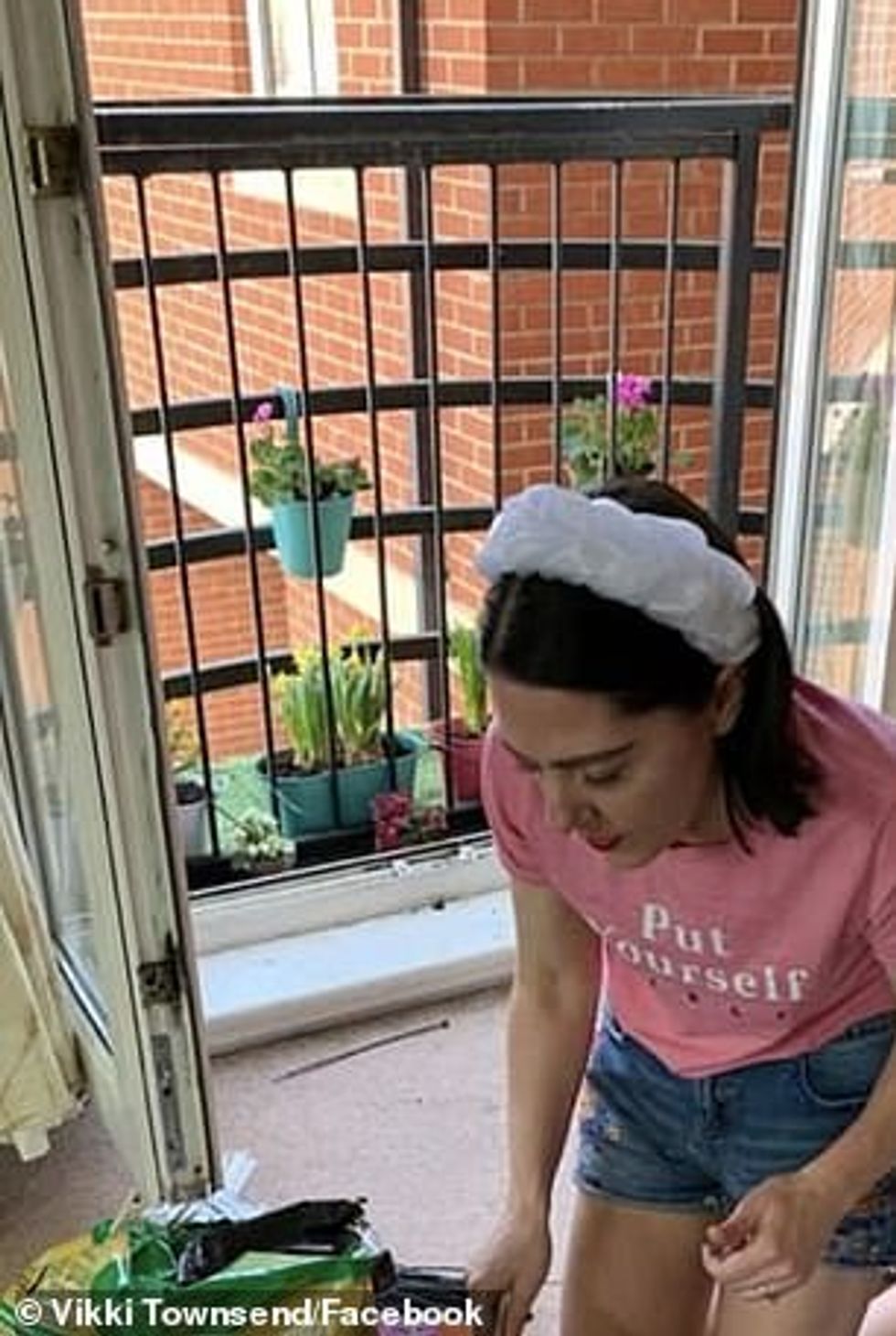 BEFORE: Vikki created her pot plants for her balcony