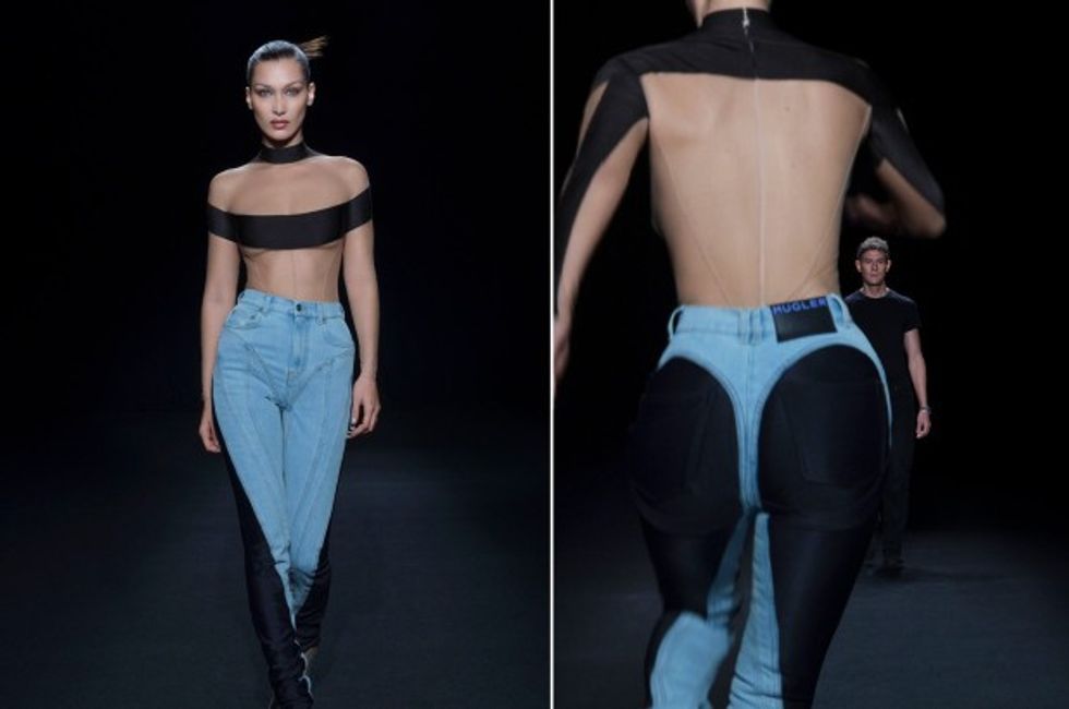 bella hadid thong jeans