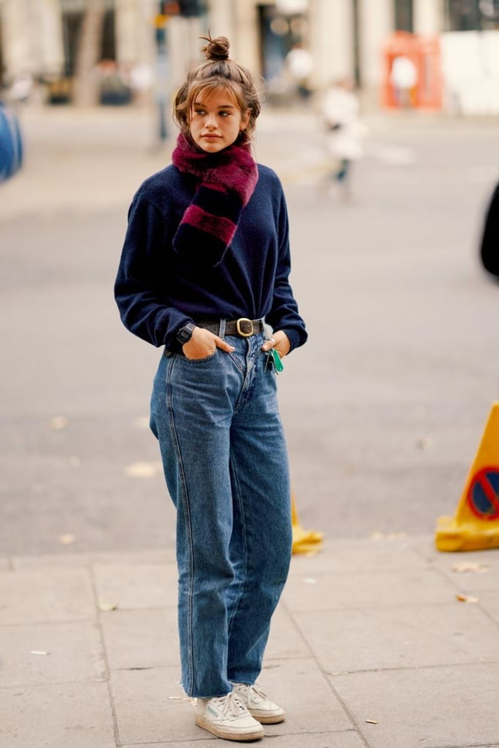 Belt Your Denim Add Furry Scarf Cool Accessory Goes Long Way