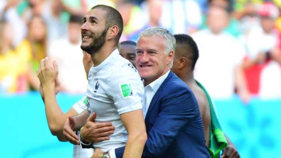 benzema deschamps sourire