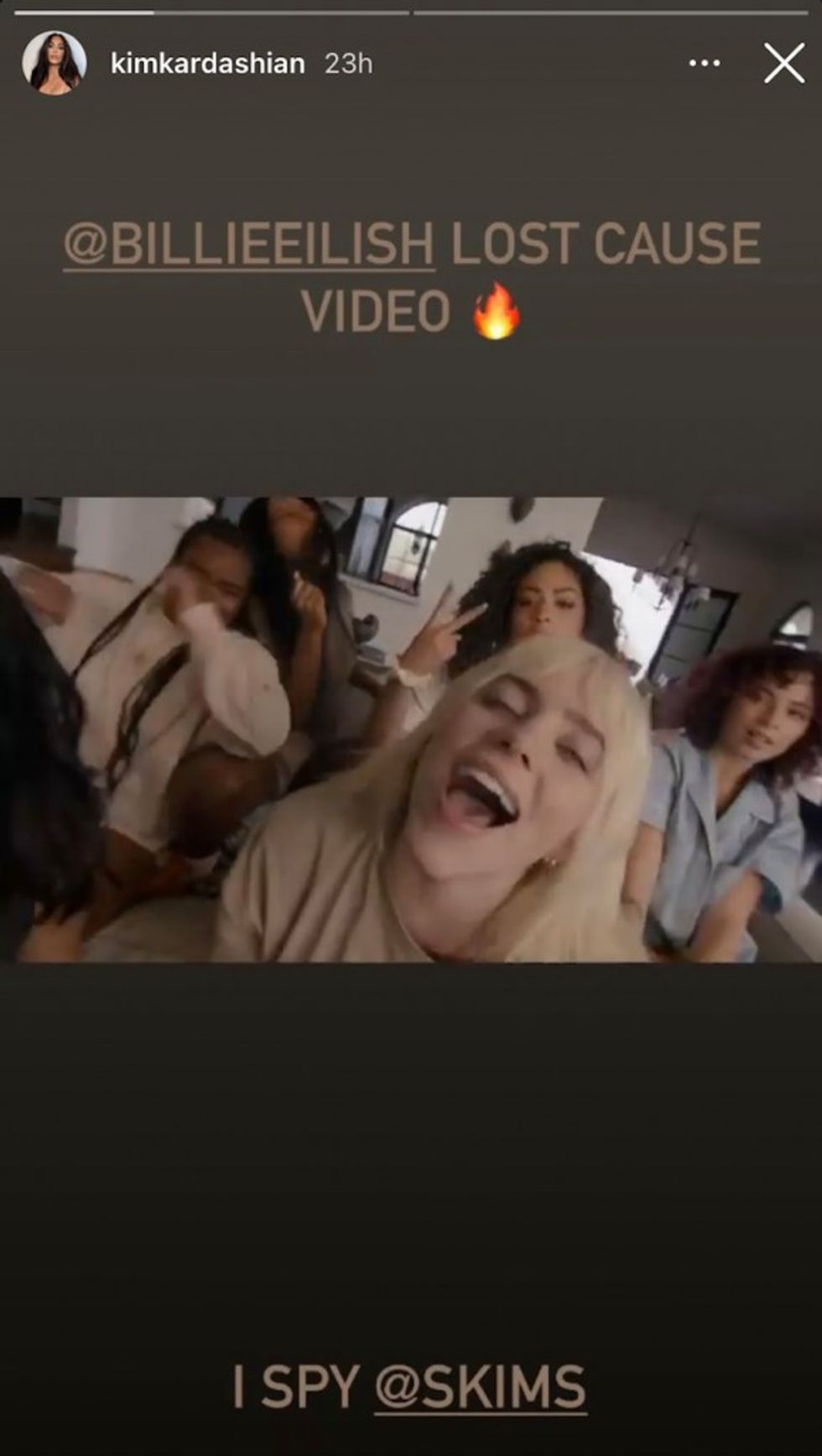 billie eilish skims kim kardashian instagram