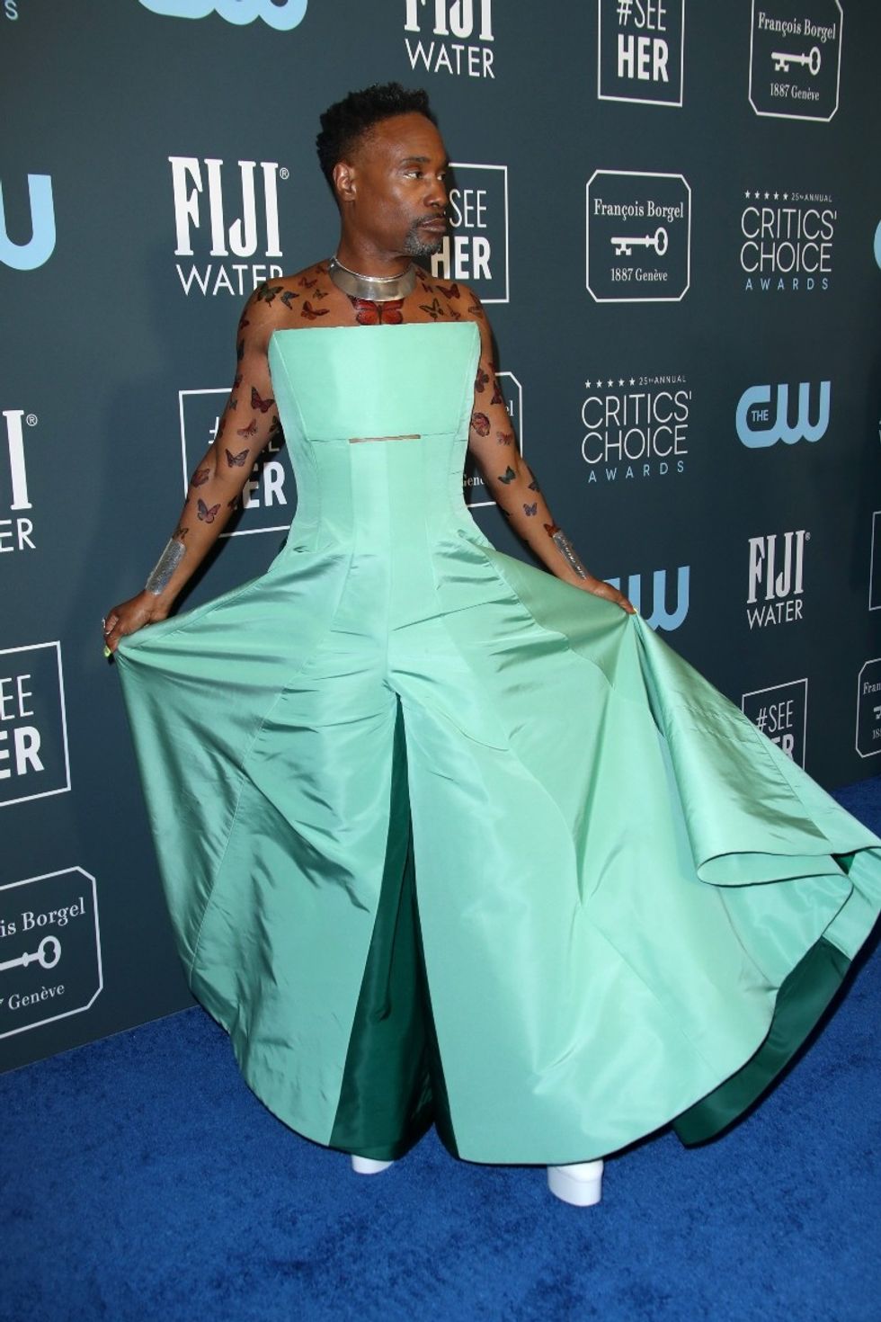 billy porter critics choice white boots