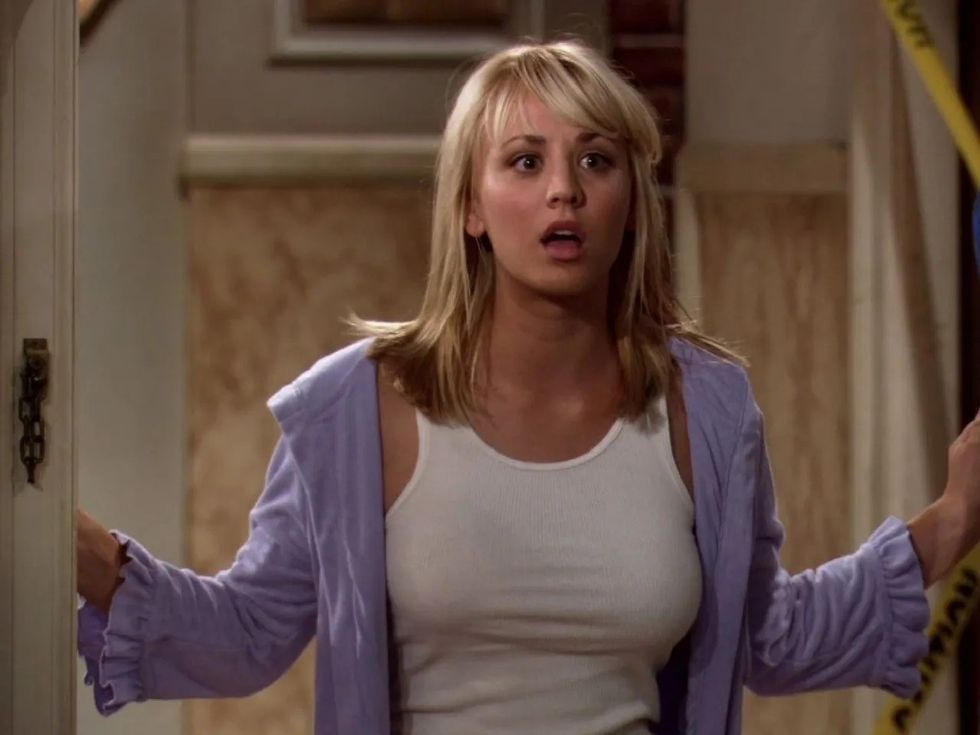 blondes women actress the big bang theory tv serie kaley cuoco no bra s