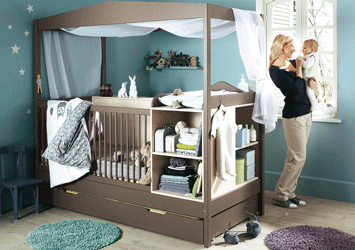 blue brown nursery room ide
