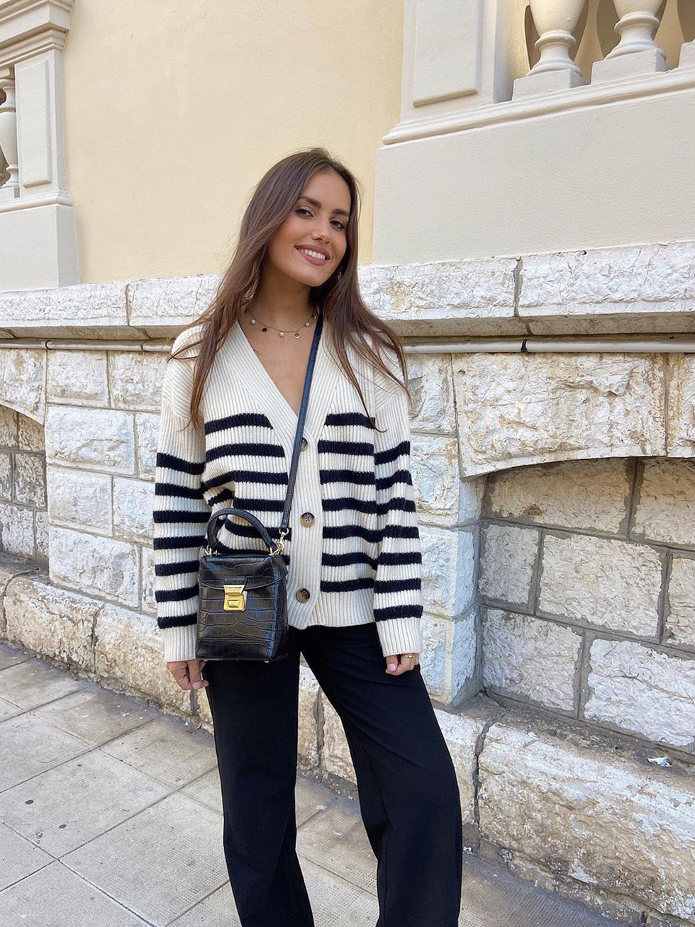 Bluzë Me Vija Oversize