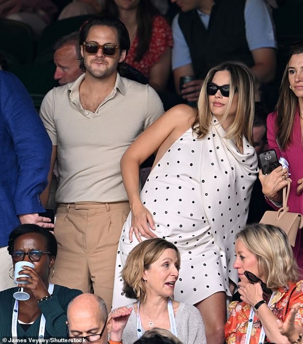 Both Tom and Margot headed into Centre Court to watch the semi-finals unfold, after their baby news came to light last week