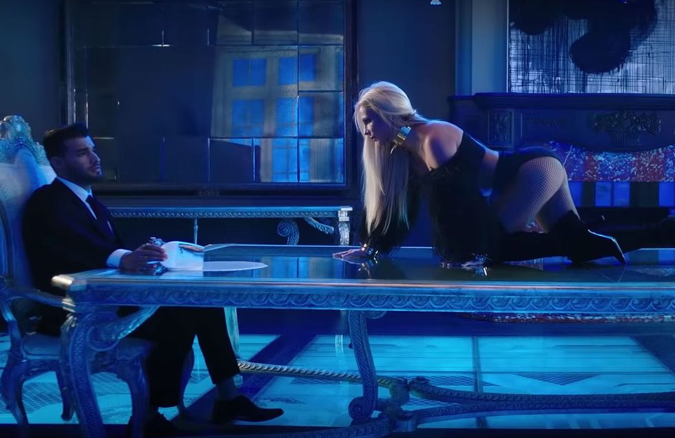 Britney Spears and Sam Asghari A Timeline of Their Relationship October 2016 Slumber Party music video