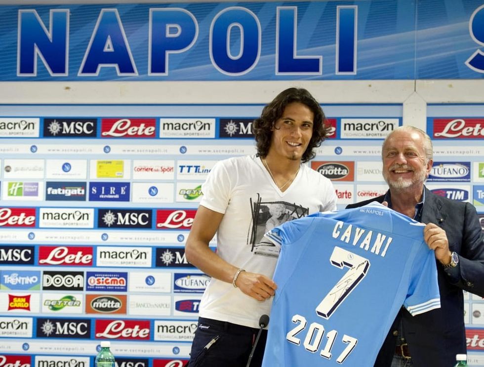 Cavani De Laurentiis foto Ansa 2