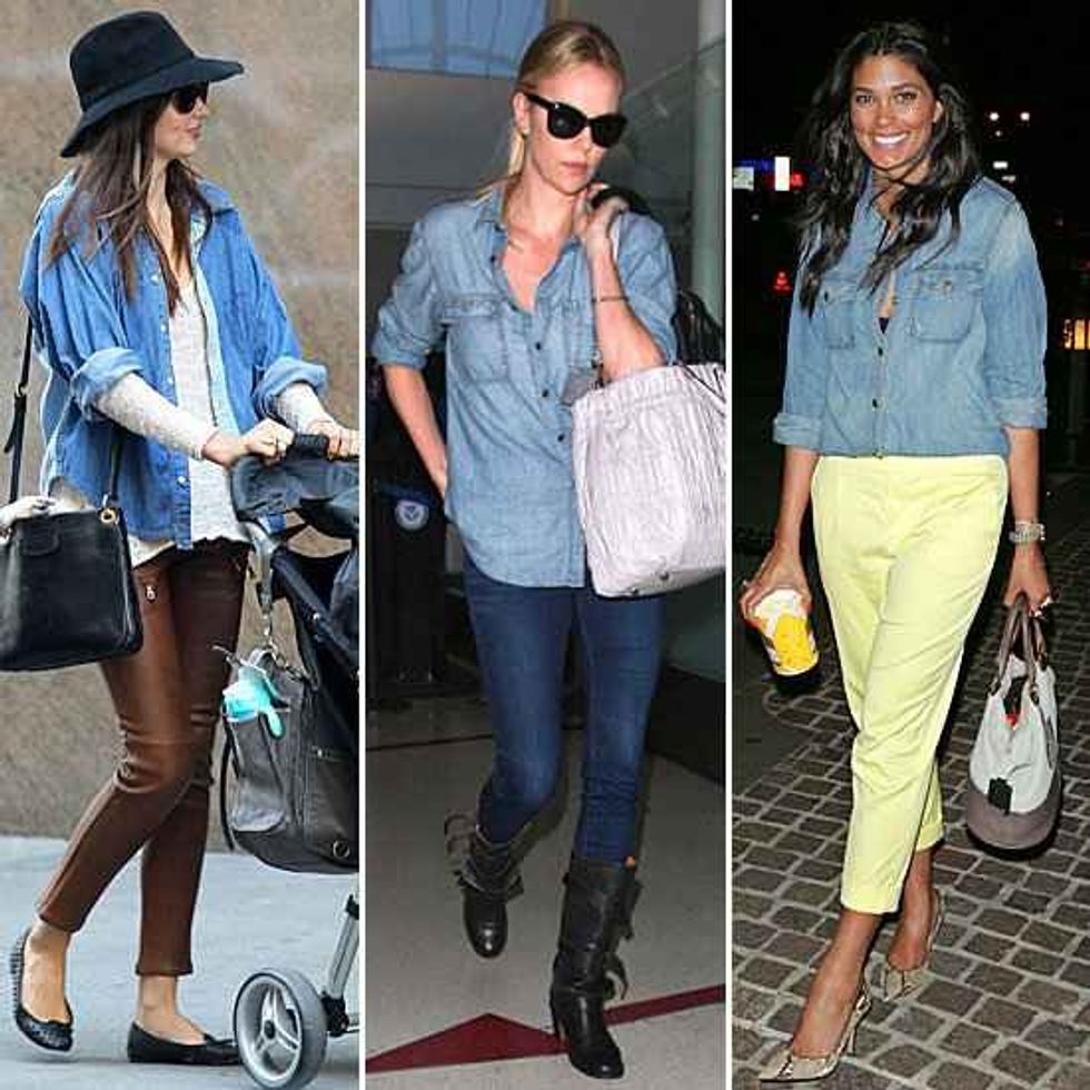 Celebrities Wearing Denim Button Downs
