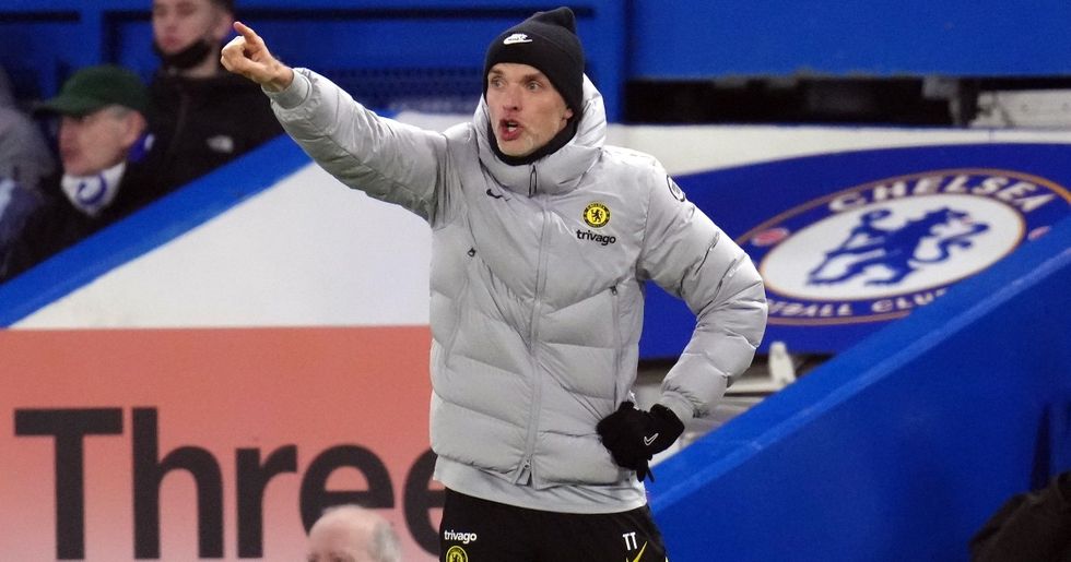 chelsea manager thomas tuchel gestures from the touchline during fa cup tie at home