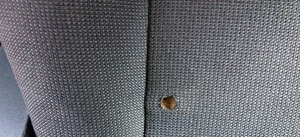 Cig burn to patterned seat