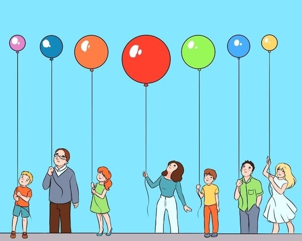 Cila balonë është më larg nga tavani