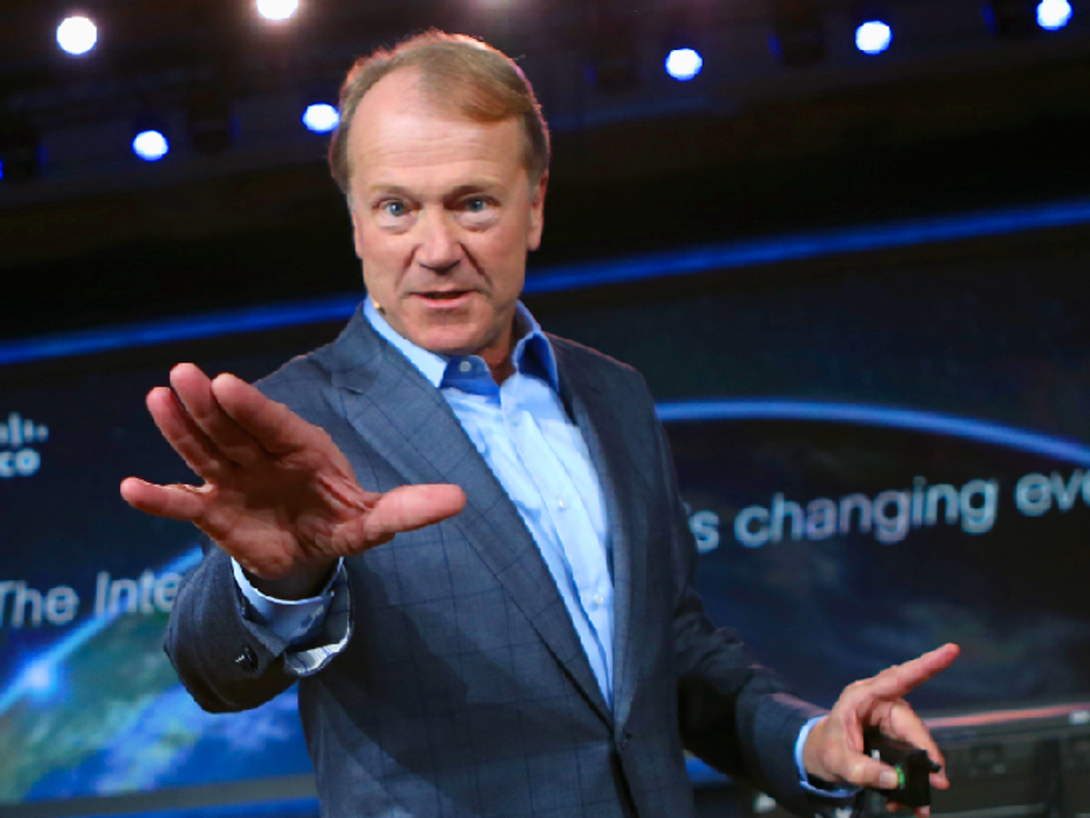 ciscos john chambers spent his last month as ceo flying around europe warning that 40 of companies will die