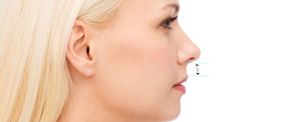 close up of clean face of beautiful young woman