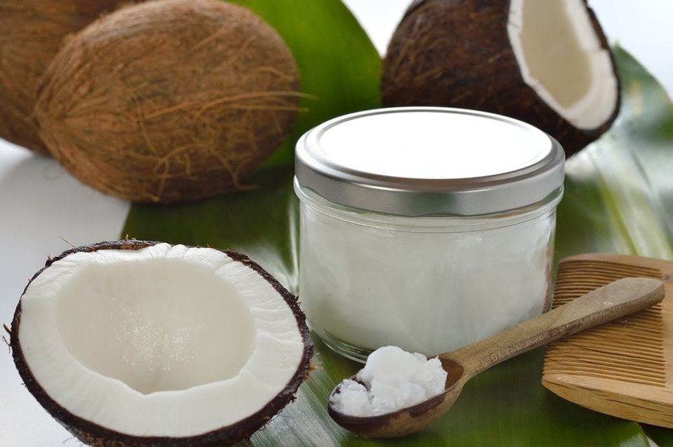 coconuts Coconut oil on spoon