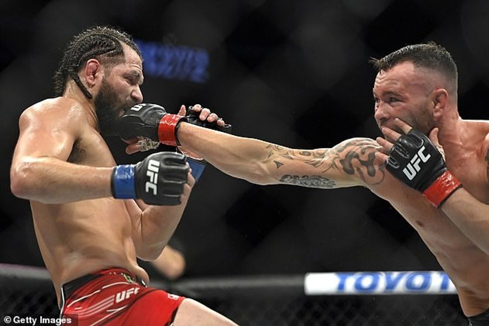 Colby Covington (right) defeated rival Jorge Masvidal in their welterweight fight at UFC 272