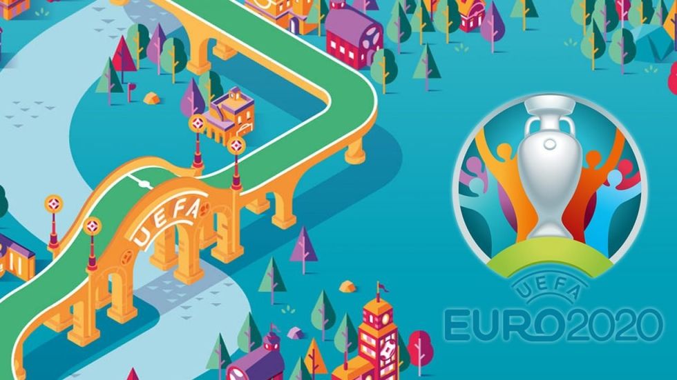 Colorful Cartoon Town as the Background EURO 2020 Logo 1