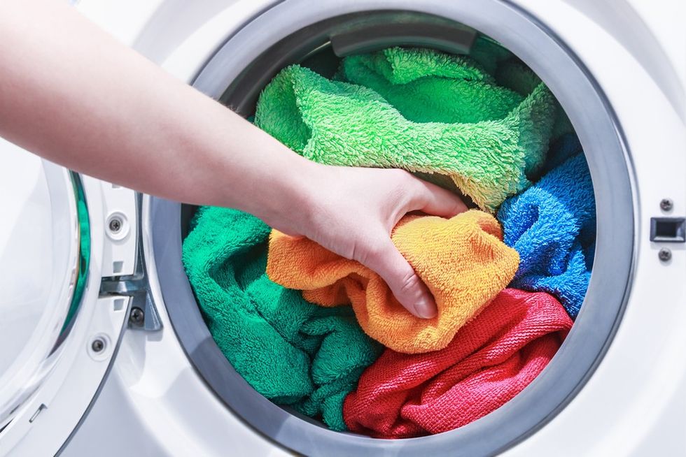colorful towels in wash