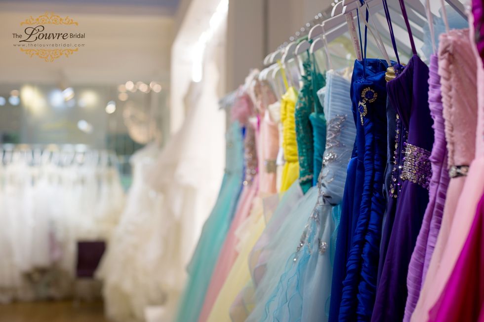 coloured bridal gown singapore