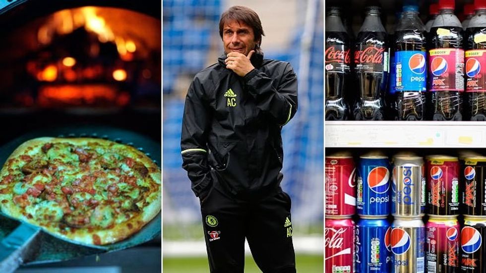 Conte pizza fizzy drinks