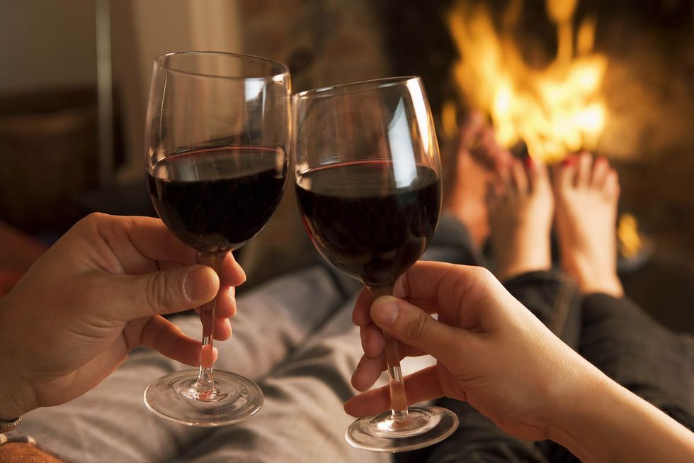 couple drinking wine