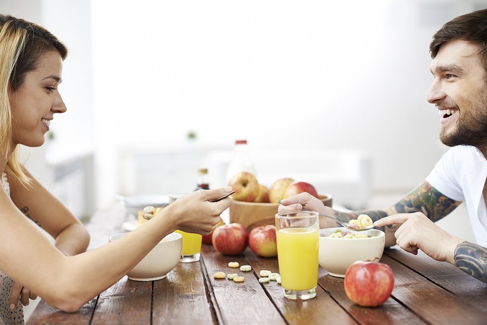 Couple Eating Breakfast