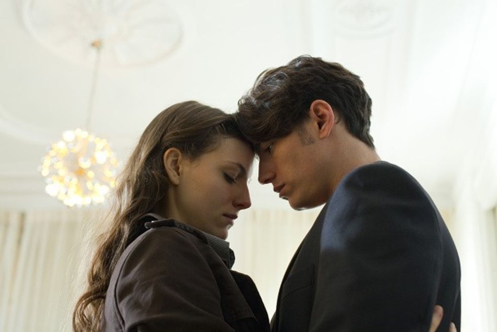 Couple embracing