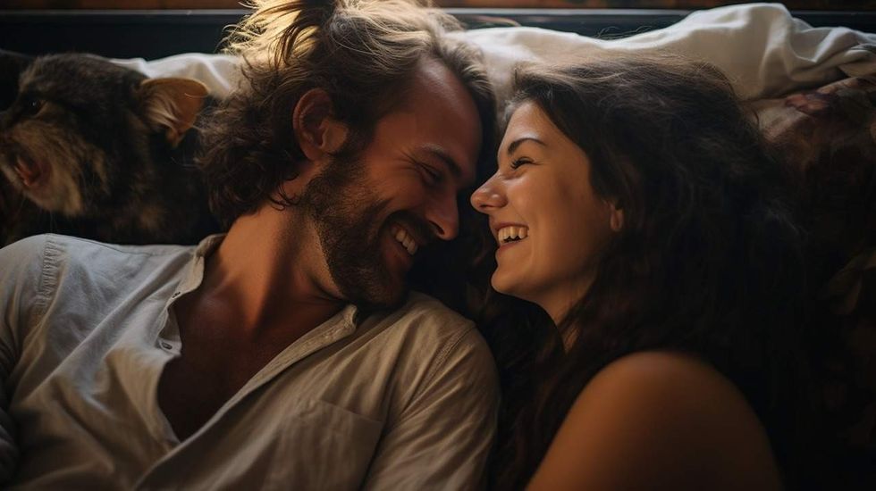 couple in bed discussing masturbation 2