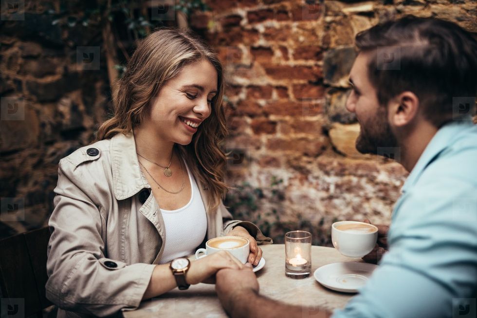 couple talking date mumbling attractive conversation