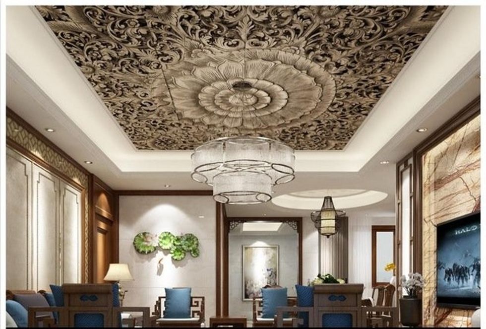 Custom 3d photo wallpaper 3d ceiling murals wallpaper Classical Chinese traditional woodcarving flowers 3 d top 64