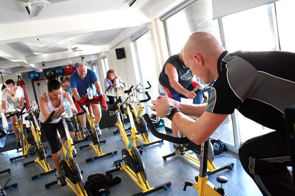 cycle class at a gym