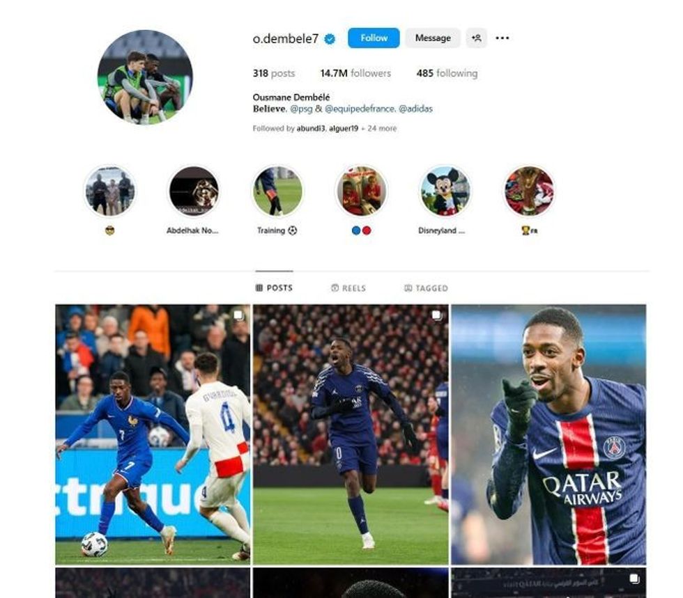 Dembele ndryshon foton e profilit.