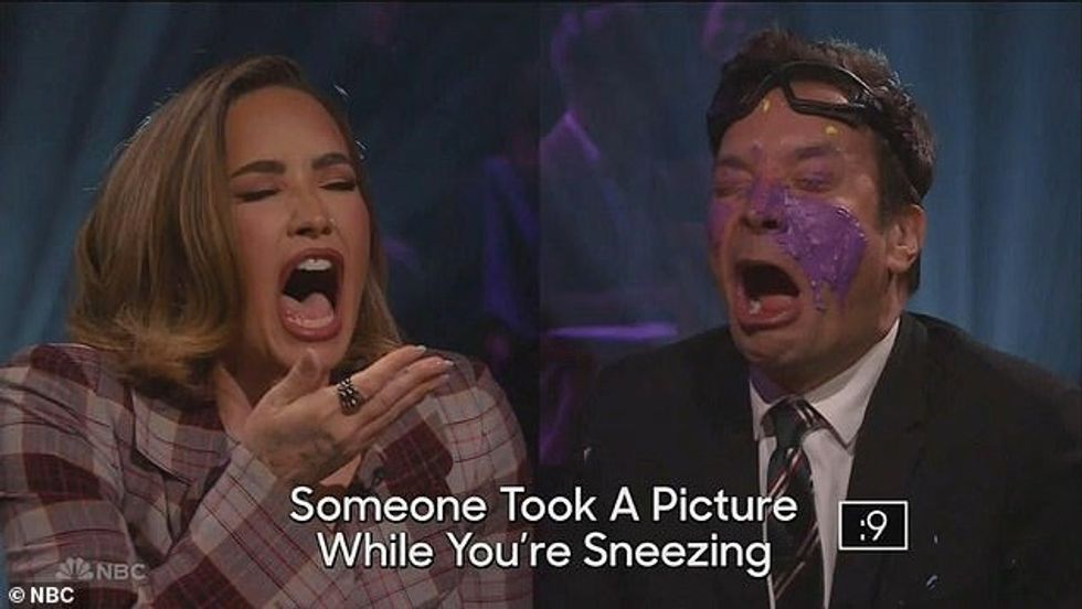 Demi dhe Jimmy gjithashtu luajtën një lojë të trashë në emisionin NBC