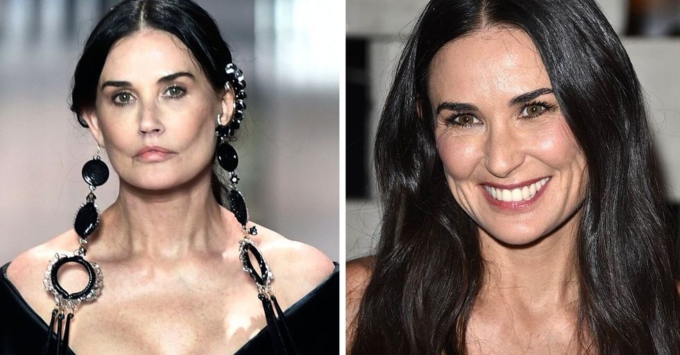 Demi Moore participates in fashion show and her image surprises