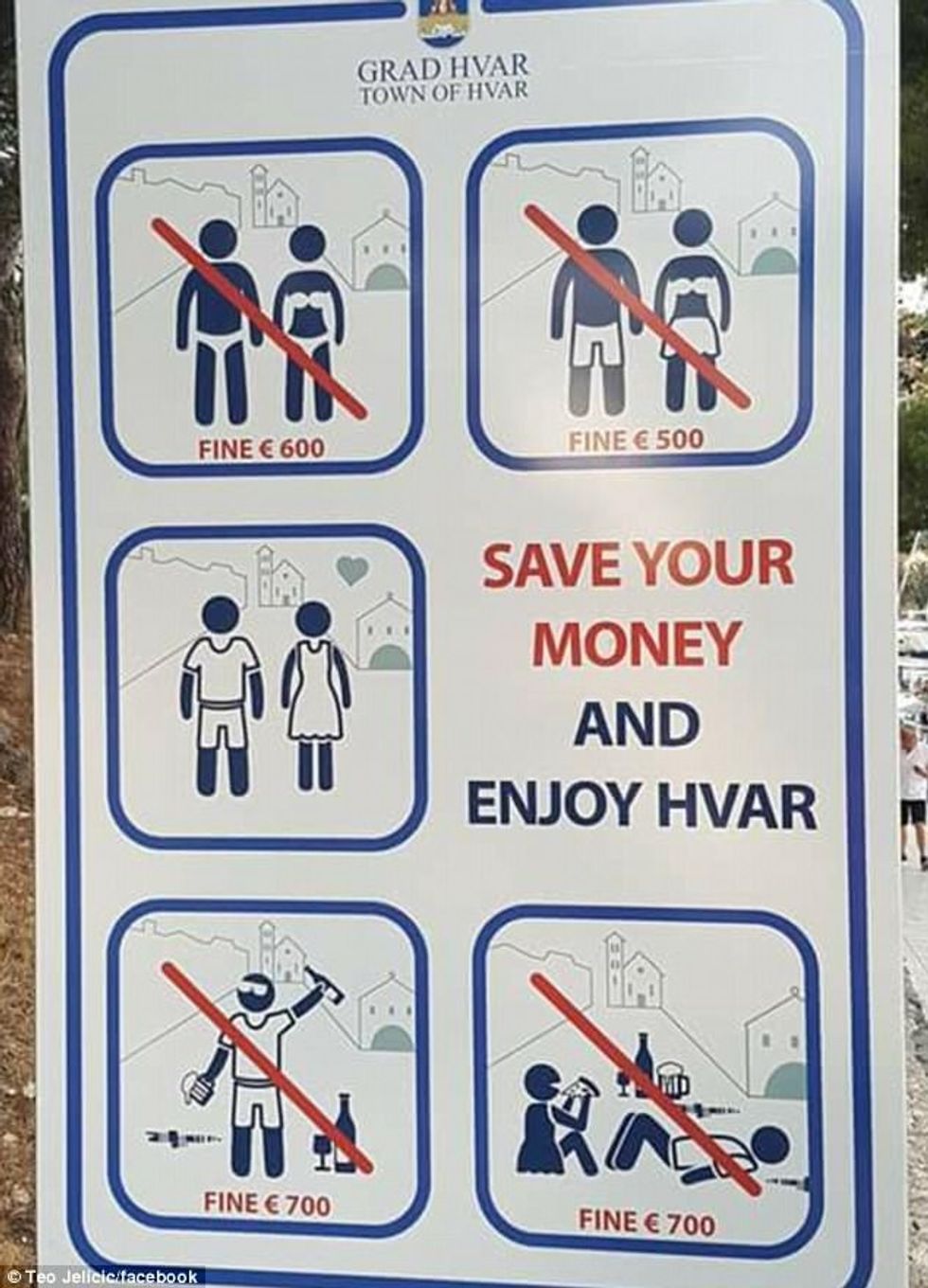 Dënohen deri në 700 euro turistet qe pine dhe zhvishen ne qendren e ishullit kroat foto 2
