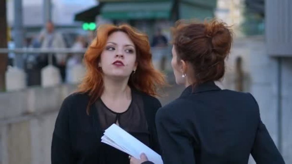 depositphotos 203892764 stock video quarrel two young business women