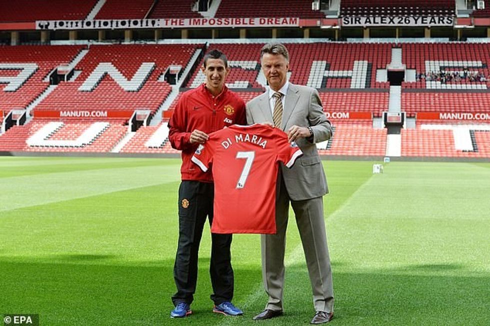 Di Maria and Van Gaal fell out over tactics, with the Argentine used in a number of positions