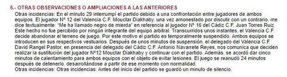 Diakhaby to the referee: Cala called me a shitty black