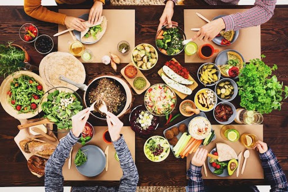 different salad and sn