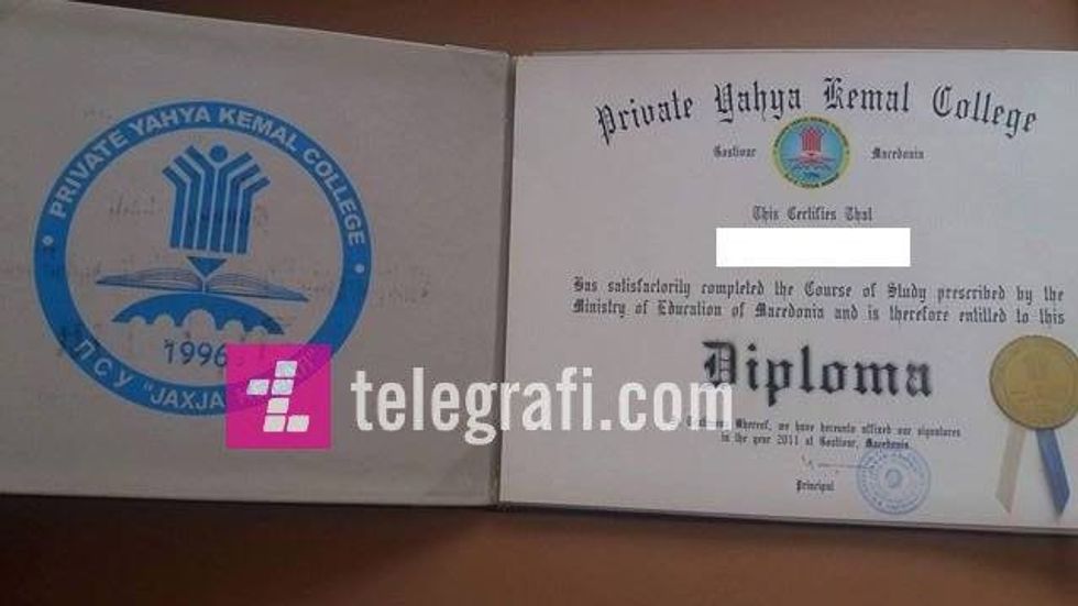 Diploma Yahya Kemal 1