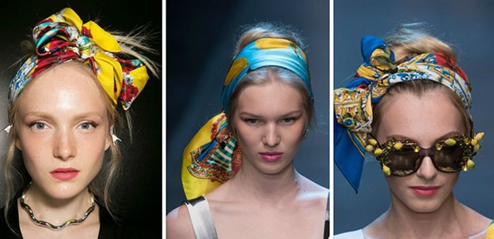 dolce gabbana milan fashion week spring 2016 head scarf