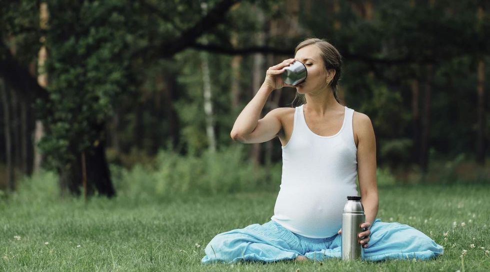 Drinking herbal tea when pregnant in the park for health benefits Chateau Rouge Fine Foods 1600x