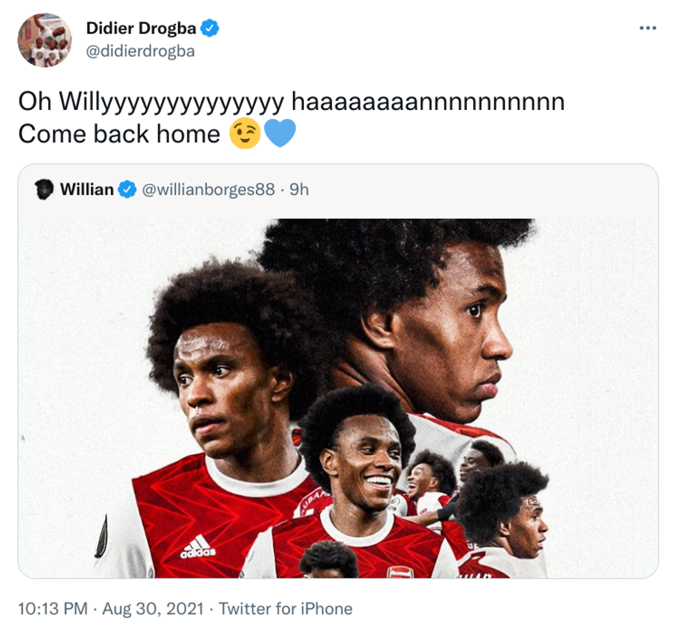 Drogba urged Willian to 'come home'